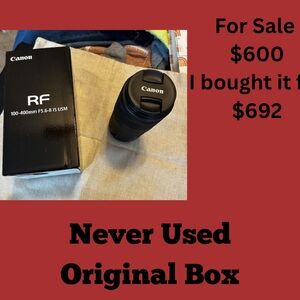Canon RF 100-400mm Black Lens with Box
